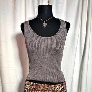 Great American Sweater Top Metallic Racerback Tank Top – Women's XS